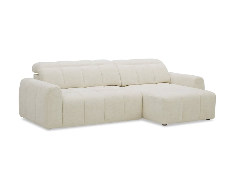 Canapé d'angle relax électrique en velours chiné beige dania -angle droit KF8665B-3M-BEI - Conforama D