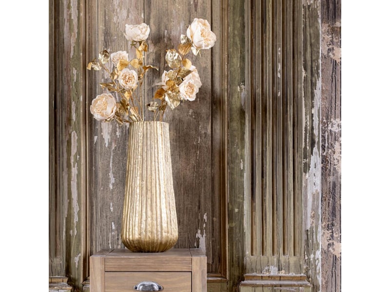  Vase strié design hedda 48cm doré  - Conforama C