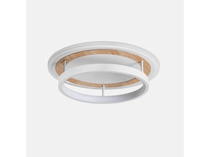 Plafonnier led rond moderne, d30 x h9 cm, lampe de plafond 30 w 2494 lm, blanc sable et bois, 3000 k blanc chaud, salon, chambre, cuisine