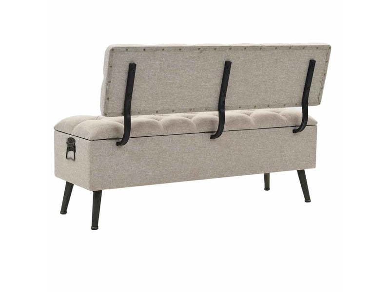  Banc chambre, banc de rangement avec dossier 110 cm crème tissu shl28730  - Conforama E