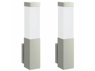 2 pièces applique murale extérieure argenté 10.5x6x33 cm shl68493