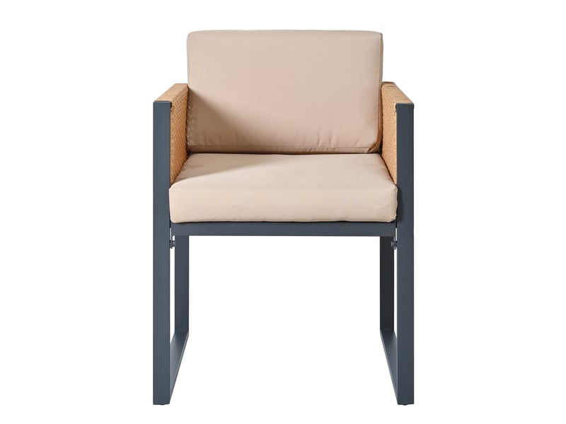  Ensemble salon de jardin 6 places en résine tressée beige – coussins déhoussables et lavables  - Conforama E