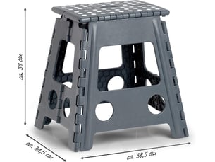 Tabouret pliant en plastique anthracite charge max. 150 kg env. 38,5 x 31,5 x 39 cm