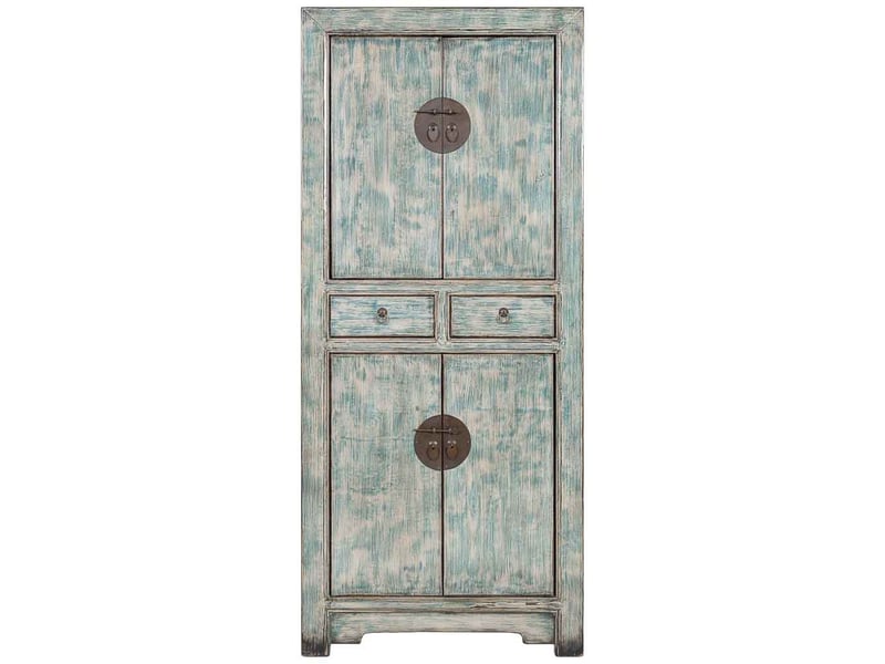  Armoire en bois blanc et bleu 80x48x184 cm h  - Conforama B