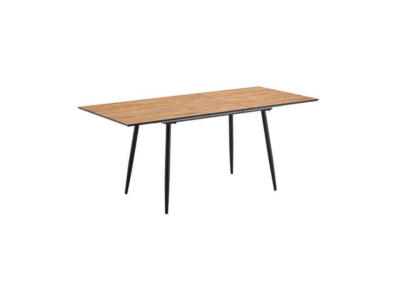 Ensemble table extensible naturel + 4 chaises velours gris - scandi - Conforama C