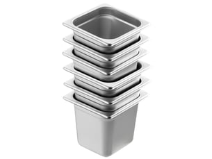Lot de 6 poêles d'hôtel,succebuy poêles à vapeur 16 taille en inox de 0,8 mm,6 pouces de profondeur,pour usage commercial et industriel