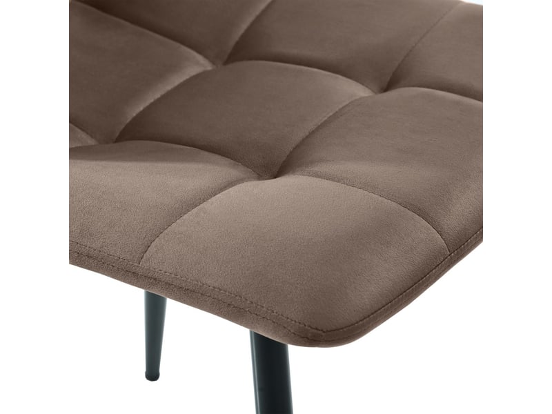  Lot de 4 chaises de salle à manger marron design avec dossier assise velours piètement métal  - Conforama E