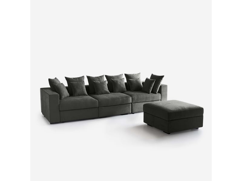  Canapé modulaire déhoussable made in italy avec pouf et coussins cortina a - gris foncé  - Conforama A