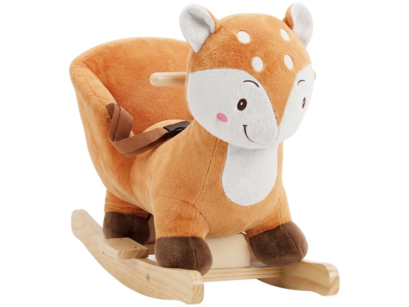  Bascule bébé cerf du japon effets sonores siège ceinture marron  - Conforama A