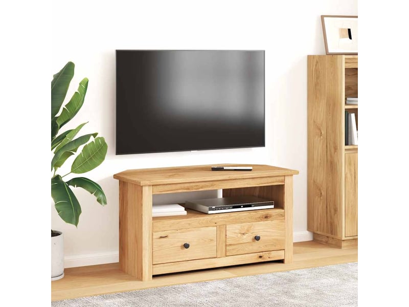  Meuble tv - banc tv - meuble de rangement d'angle 93x49x49 cm pin solide assortiment panama  - Conforama B
