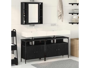 Ensembles de salle de bain, meubles de salle de bain 3 pc noir 80 x 30 x 60 cm cf64771