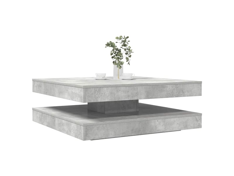  Table basse | table de salon rotative à 360 degrés gris béton 90x90x34,5 cm  - Conforama A