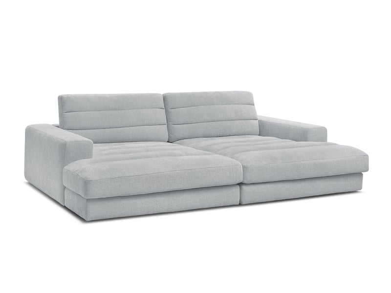  Bobochic canapé droit fixe 4 places sierra assise profonde tissu texturé gris clair SIERRA - Conforama A