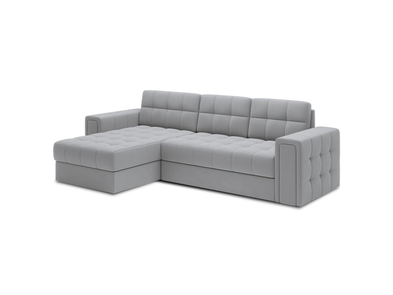 Canapé d'angle convertible kapitara gris réversible avec coffre de rangement  - Conforama D