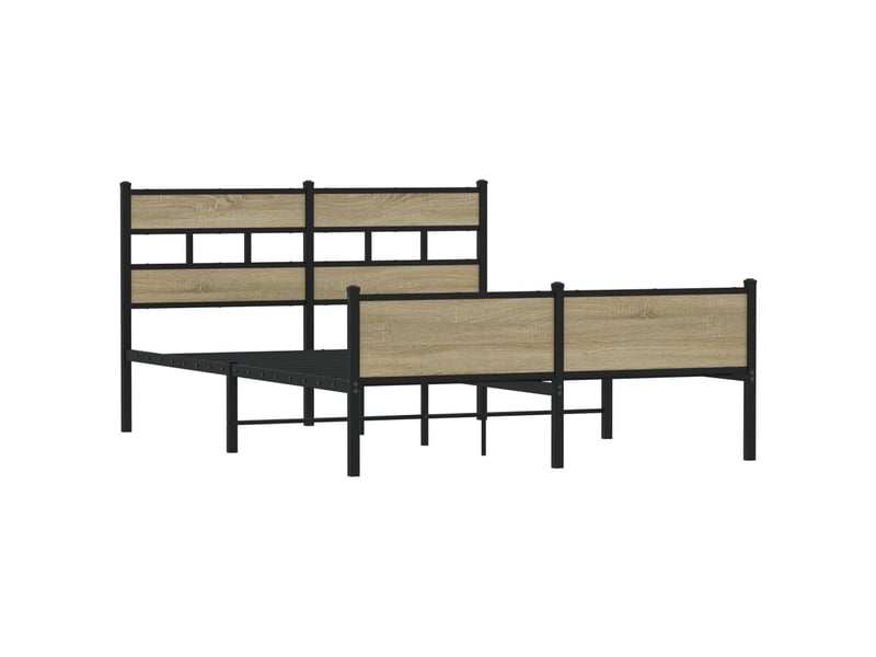  Lit double- lit adulte -  cadre de lit sans matelas chêne sonoma 150x200 cm  - Conforama B