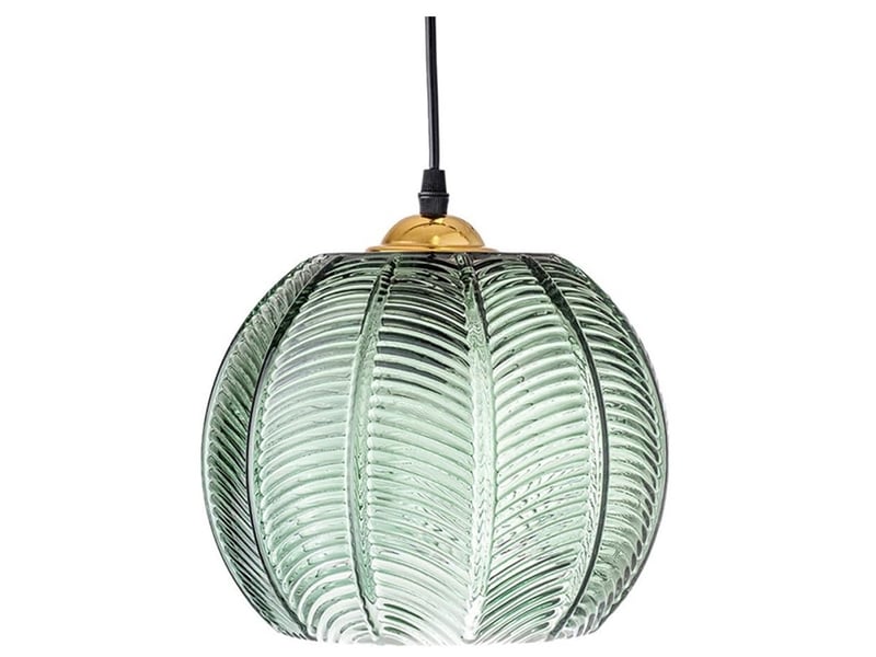  Suspension en verre vert clair abat-jour moderne art déco e27 20cm  - Conforama A