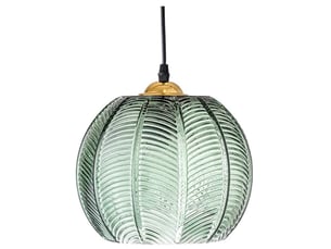 Suspension en verre vert clair abat-jour moderne art déco e27 20cm