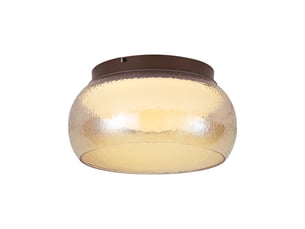 Plafonnier art déco marron avec verre ambré incl. Led dimmable en 3 étapes - thimble