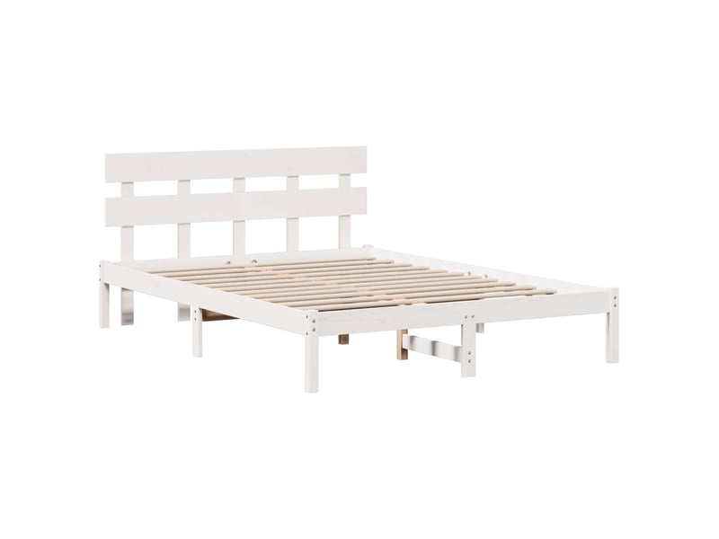  Lit double- lit adulte -  cadre de lit marron 140 x 200 cm bois de pin massif  - Conforama A
