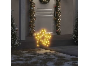 Décoration lumineuse étoile de noël piquets 3 pcs 50 led 29 cm