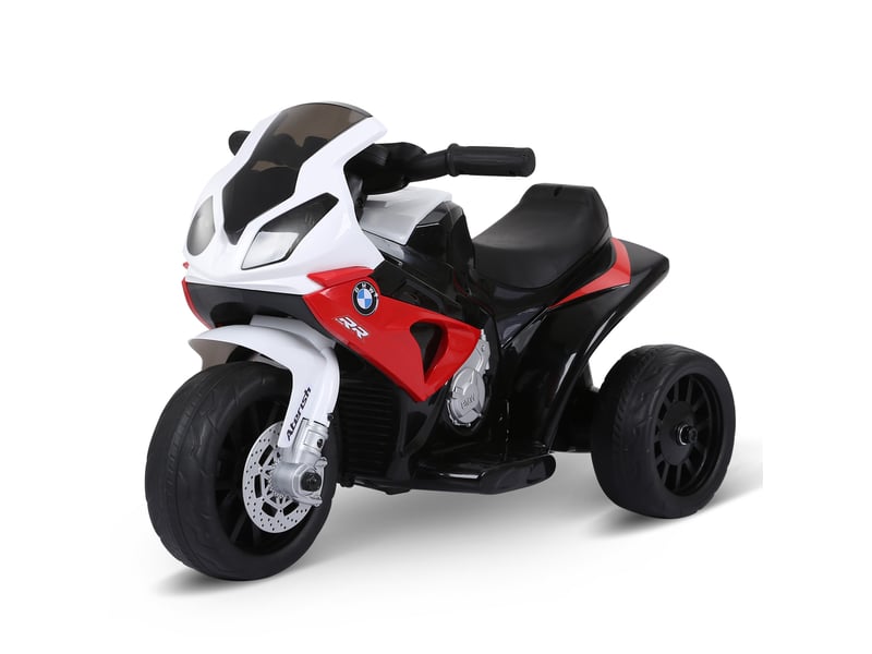  Moto électrique pour enfants (20 kg max.) avec permis bmw, voiture électrique à 3 roues, batterie rechargeable 6 v, blanc et rouge, 66 x 37 x 44 cm  - Conforama B