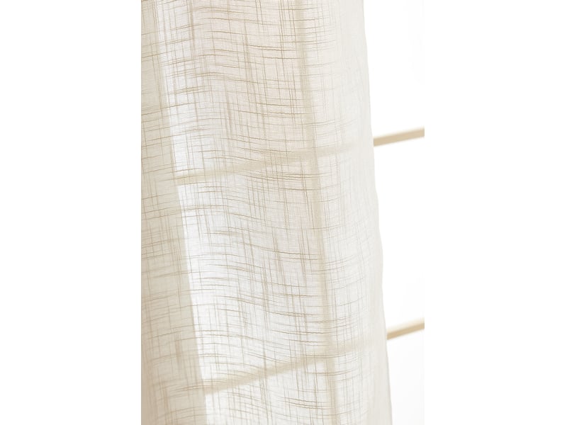  Rideau ajustable + 8 anneaux pince 140 x 270 cm polyester effet lin nia sable 15660 - Conforama D