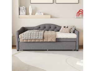 Lit banquette 90x200 cm <strong>OXEZA</strong>  <strong></strong> coloris gris