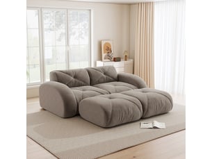 Canapé modulable, canapé 2 places – sans montage, taupe, sans cadre, base antidérapante