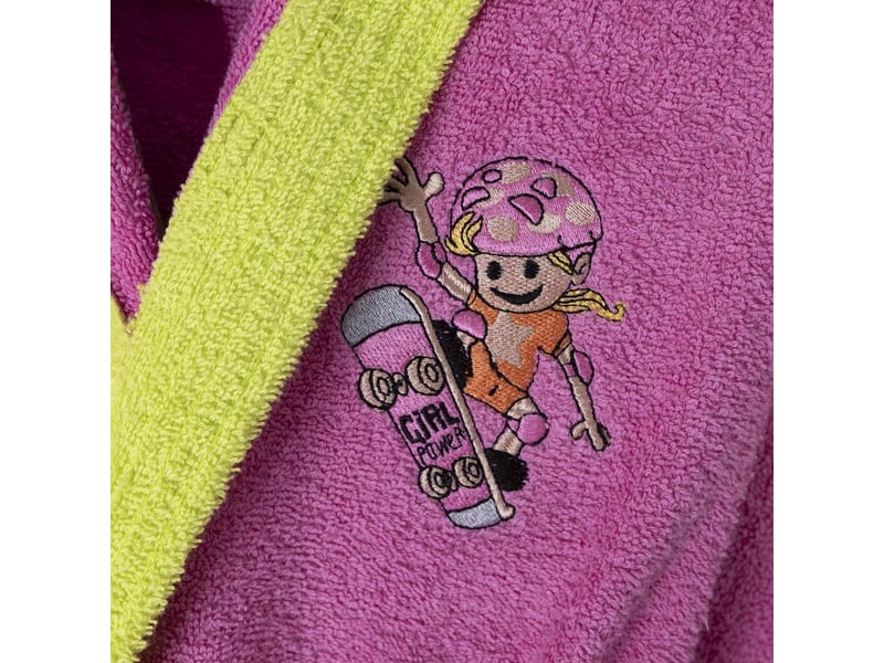  Peignoir de bain enfant interbaby taille 14 ans - fuchsia - coton éponge 00515-T14-28 - Conforama C