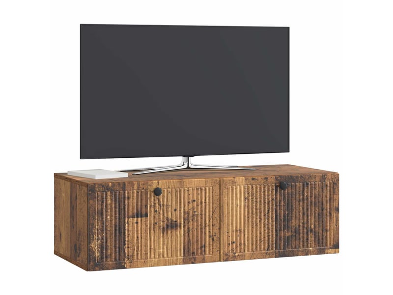  Meuble tv - banc tv - meuble de rangement mural bois ancien 98 x 41 x 30 cm bois d'ingénierie  - Conforama C