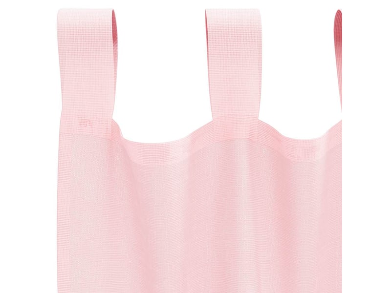 Lot de 2 rideaux en voile, voilages avec boucles rose clair 140x140 cm cf44317 - Conforama E