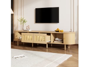 Meuble tv coloris naturel 180 cm <strong>MODFU</strong> <strong></strong>