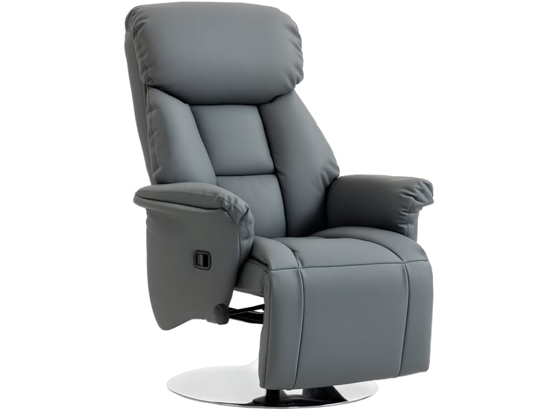  Fauteuil de relaxation, fauteuil pivotant, fauteuil inclinable, polyuréthane, 80x78x109cm, gris  - Conforama A