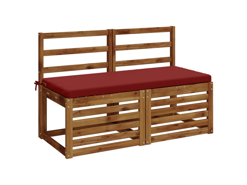 Lot de 2 coussins de banc, coussins d'assise soest 100 % polyester bordeaux cf57179 - Conforama C