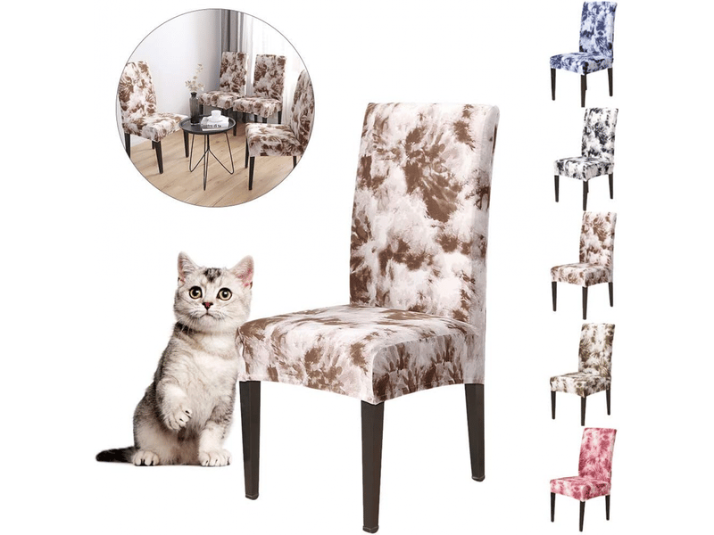  Lot de 6 housse de chaise - motif tie - dye café, lot de 6 lot de 6 housses de chaises de salle à manger élastiques, amovibles et lavables, idéales pour les restaurants, le XLH-ZLS-009452MF - Conforama C