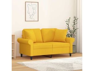 Lot de 2 coussins décoratifs jaune clair 40x40 cm tissu cf60872