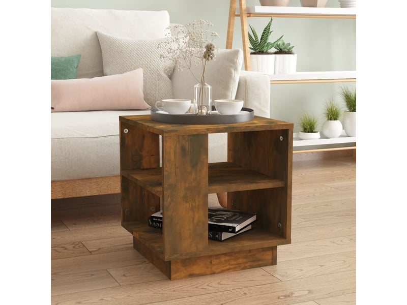  Table basse | table de salon chêne fumé 40x40x43 cm bois d'ingénierie  - Conforama B