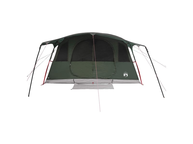 Tente tunnel, tente de camping 12 personne vert armée polyester et acier - Conforama E
