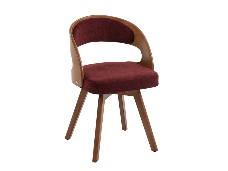  Lot de 2 chaises de salle à manger pivotantes,44x41x75 cm,lin,rouge bordeaux  - Conforama A