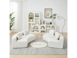 Canapé 4 places, canapé de salon, en chenille, forme incurvée, pour salon, chambre, mobilier pour espace de vie, bureau