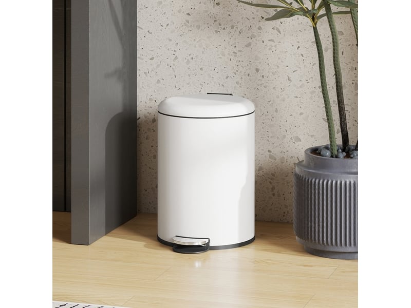  Poubelle à pédale 20 l 36 x 30 x 44,5 cm blanc crème  - Conforama B