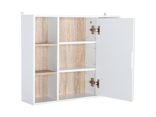 Armoire de salle de bain murale avec miroir et rangements blanc 60 x 14,5 x 49,4 cm