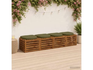 Lot de 4 coussins de siège, coussins d'assise 100 % polyester vert olive cf60099