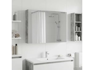 Armoire miroir salle de bain, meuble de rangement gris béton 100x14.5x70 cm