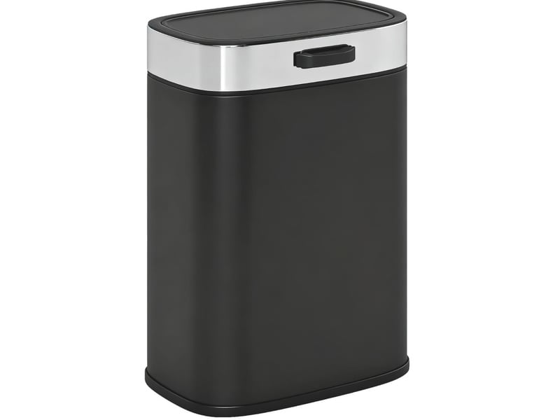  Poubelle de cuisine 5 l 21,5 × 19,5 × 30 cm inox noir  - Conforama A