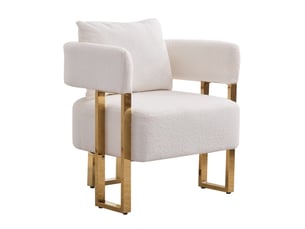 Fauteuil fixe TCQPZ Velours blanc vendu A l'unité