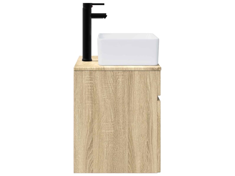  Meuble de lavabo mural, rangement salle de bain chêne sonoma 49x41x63 cm shl9383  - Conforama C