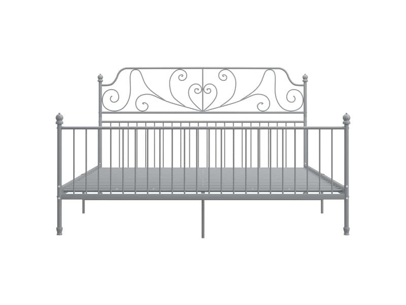  Lit adulte, lit double, cadre de lit sans matelas gris métal 200x200cm cf14569  - Conforama C
