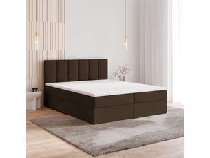 Lit avec rangement 180x200 cm <strong>MASSENO</strong> <strong></strong> coloris marron