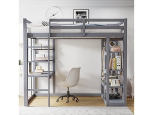Lit mezzanine 140x200 cm VIVRYN coloris gris